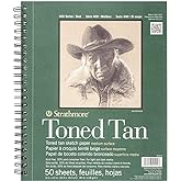 Strathmore 400 Series Sketch Pad, Toned Tan, 9x12 inch, 50 Sheets - Artist Sketchbook for Drawing, Illustration, Art Class St