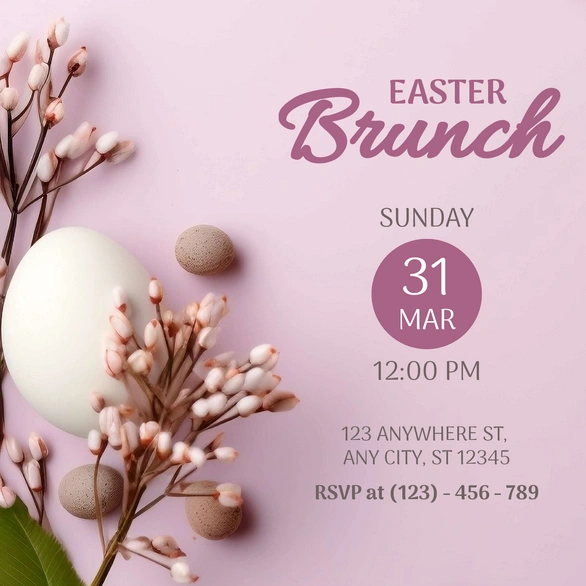 Easter brunch event invitation with a modern and elegant design
