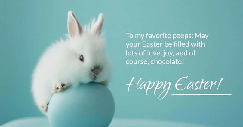 Easter greeting card with a bunny and egg