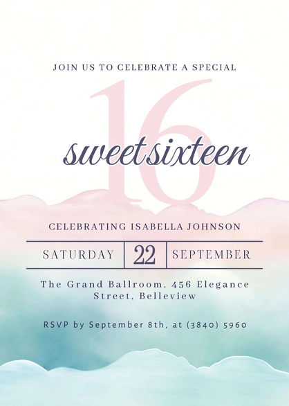 16th Birthday Party Invitation