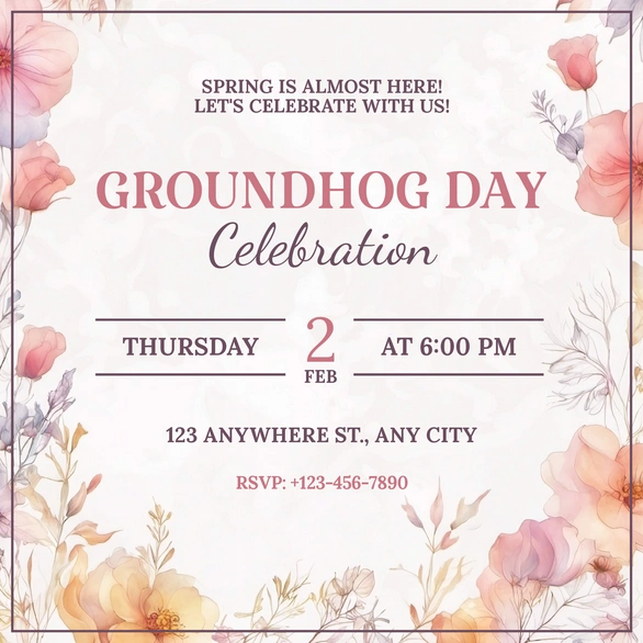 Groundhog Day Invitation