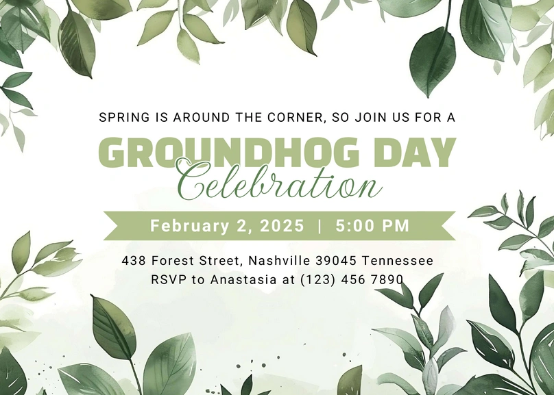 Groundhog Day event invitation