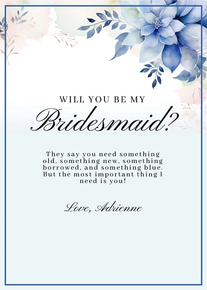 Bridesmaid Invitation