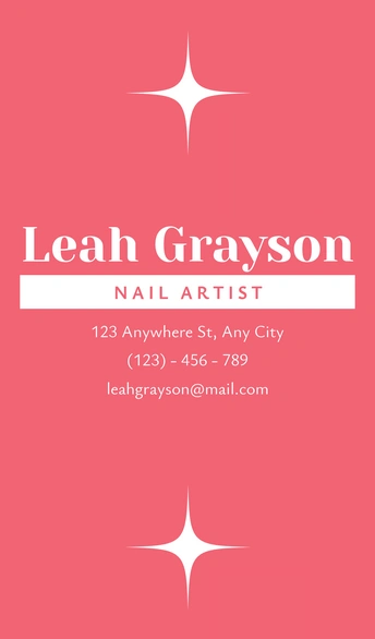 Business card for a nail artist named Leah Grayson
