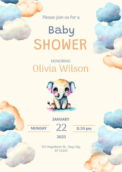 Pastel Baby Shower Card