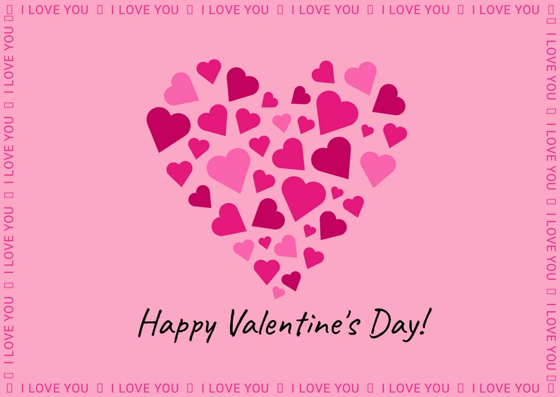 I Love You Hearts Valentine\'s Card