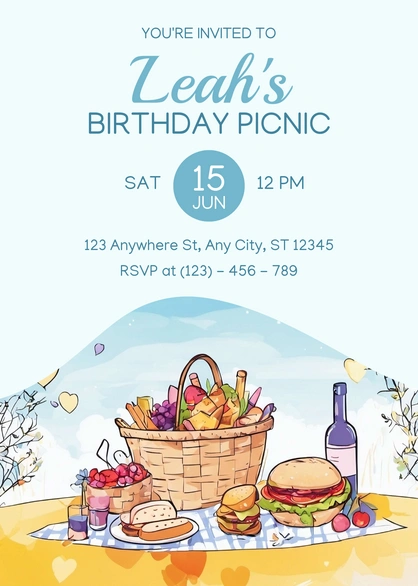 A birthday picnic invitation