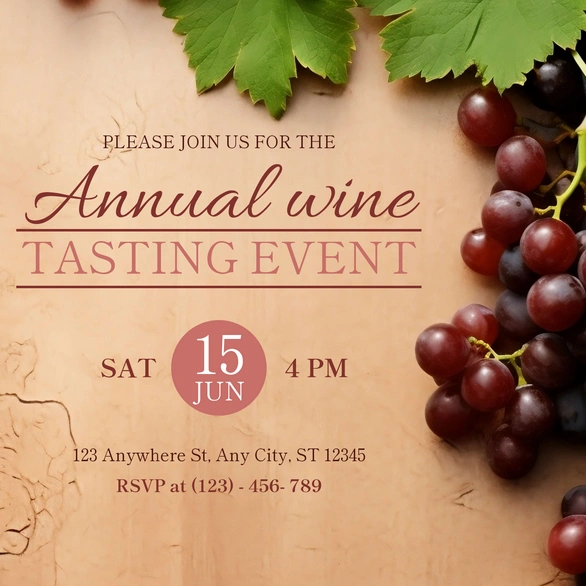 Wine tasting event invitation