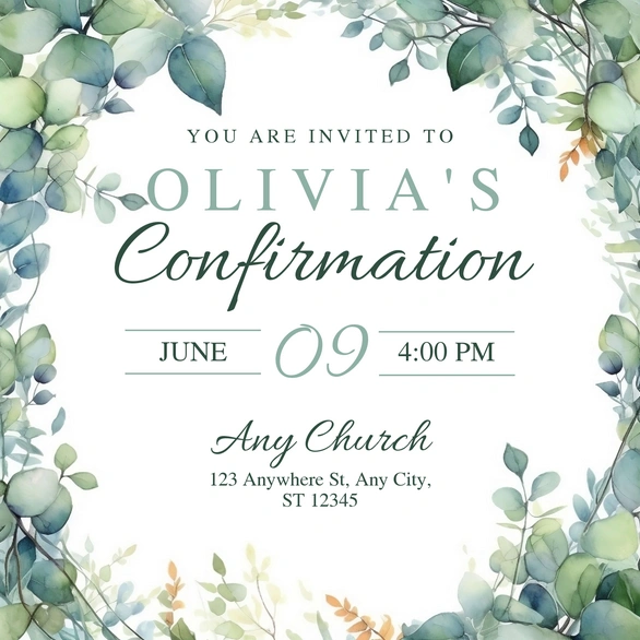Confirmation invitation card