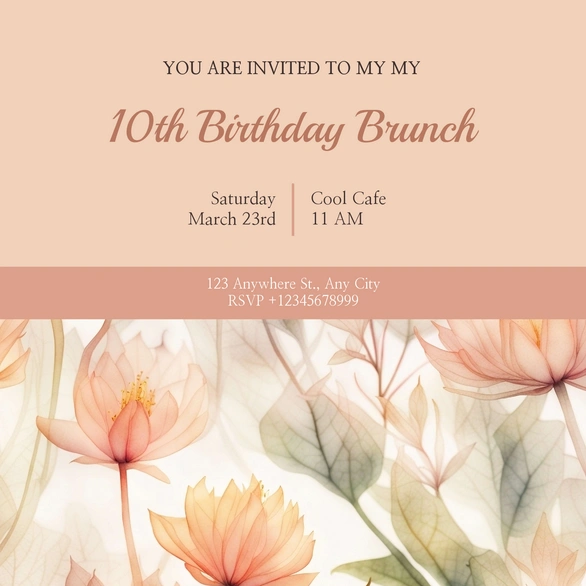 Birthday Brunch Invitation