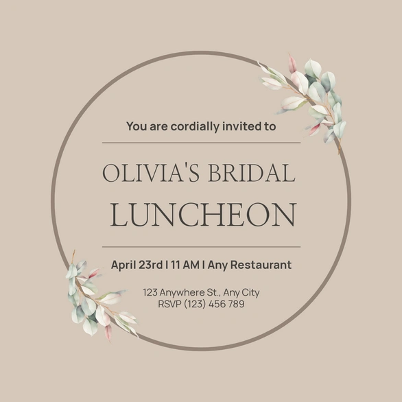 Bridal Luncheon Invitation