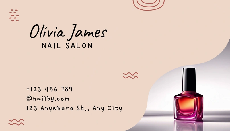 A business card for Olivia James Nail Salon