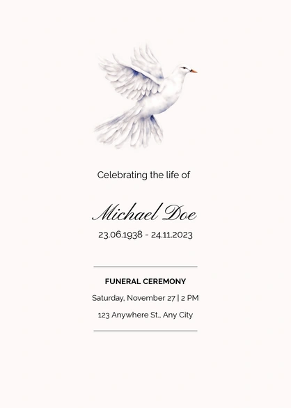 Funeral Ceremony Invitation