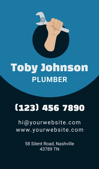 Business card of a plumber