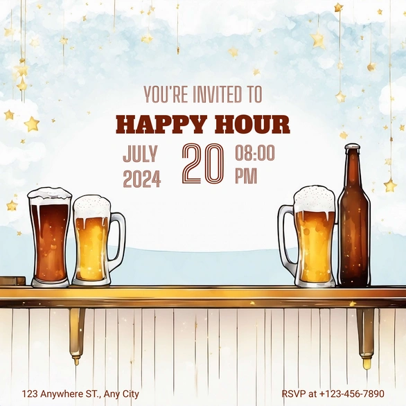 An invitation to a social gathering featuring beer