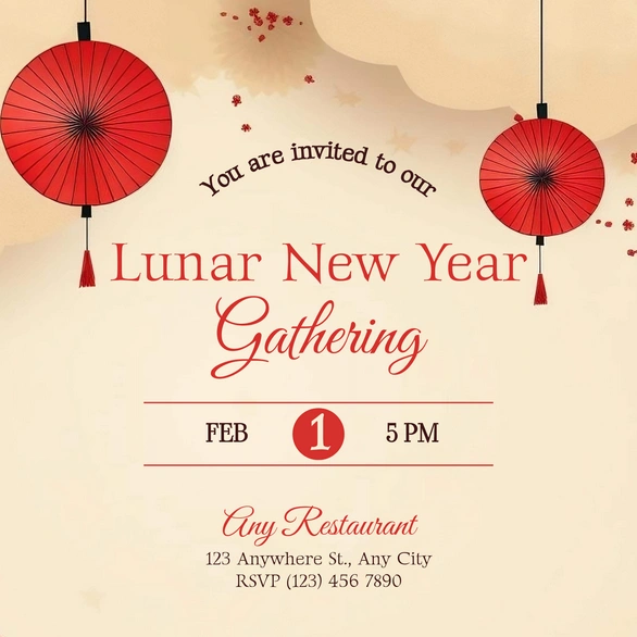 A digital invitation card for a Lunar New Year event