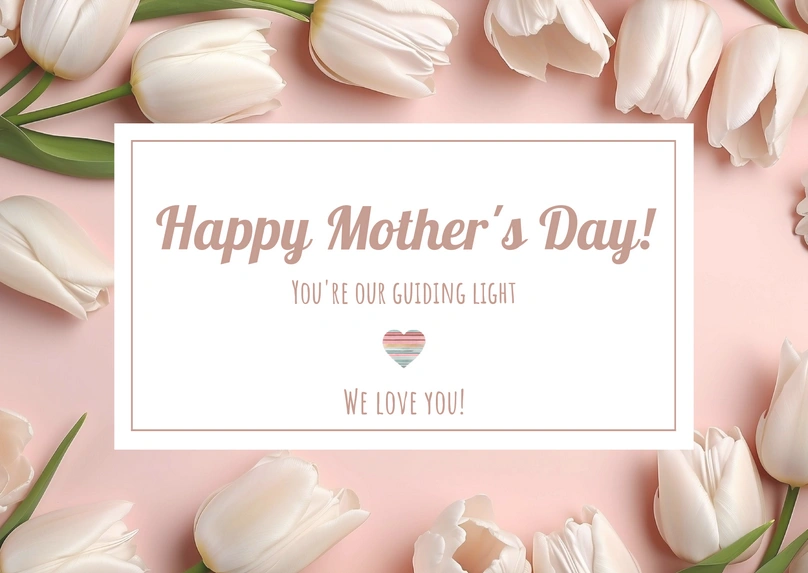 Mother's Day greeting card with tulip flowers