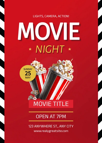 A promotional poster for a movie night event