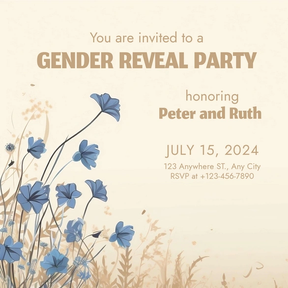 Invitation card for a gender reveal party