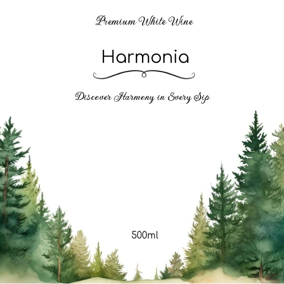 A wine label for Harmonia Premium White Wine