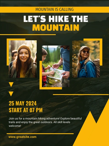 Hiking event poster