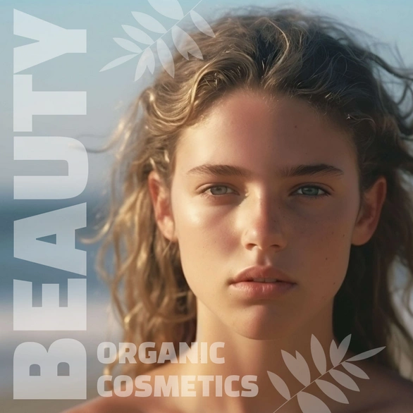 Advertisement for organic beauty products