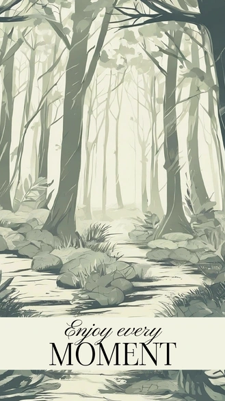 Forest Illustration with Inspirational Text