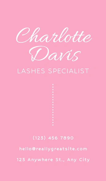 Business Card for a Lashes Specialist