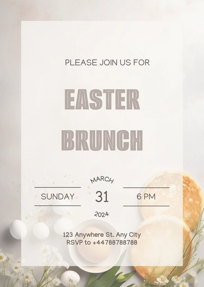 An invitation card for an Easter brunch event