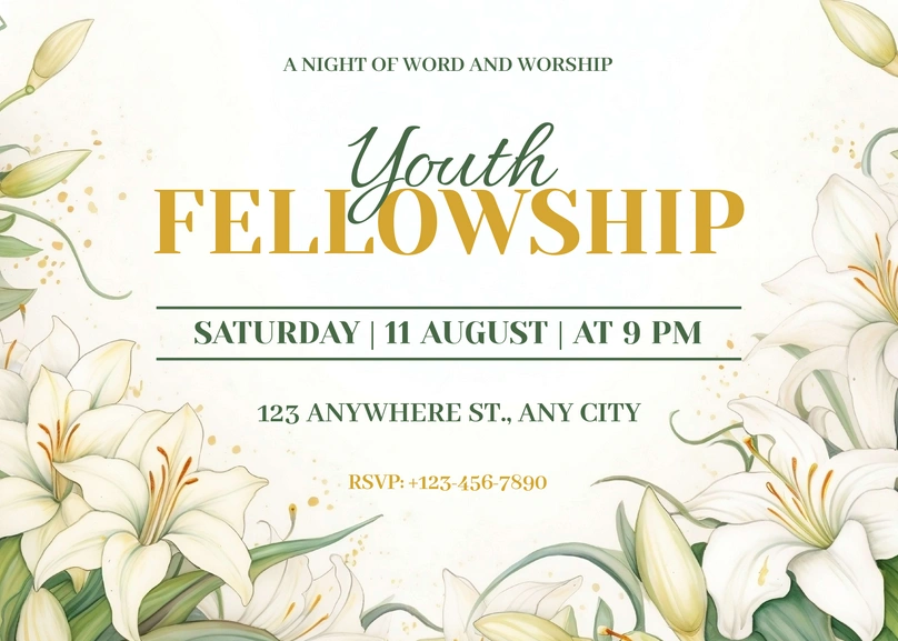 Youth fellowship invitation for a religious event