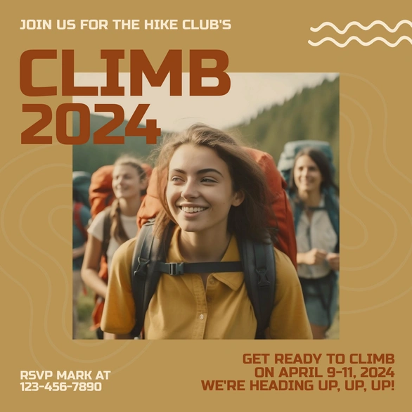 Promotional invitation for a hiking event