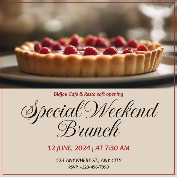 An invitation to a special weekend brunch at Bijou Cafe & Resto