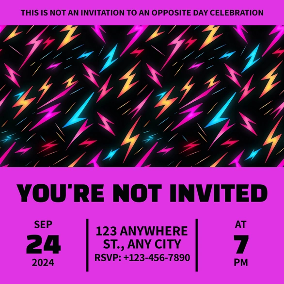 Opposite Day Celebration Invitation