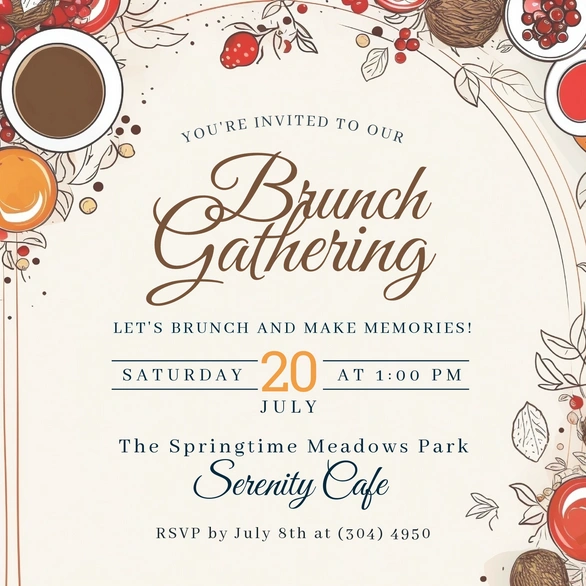 Brunch Gathering Event Invitation