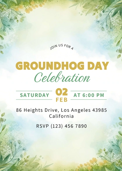 Groundhog Day event invitation