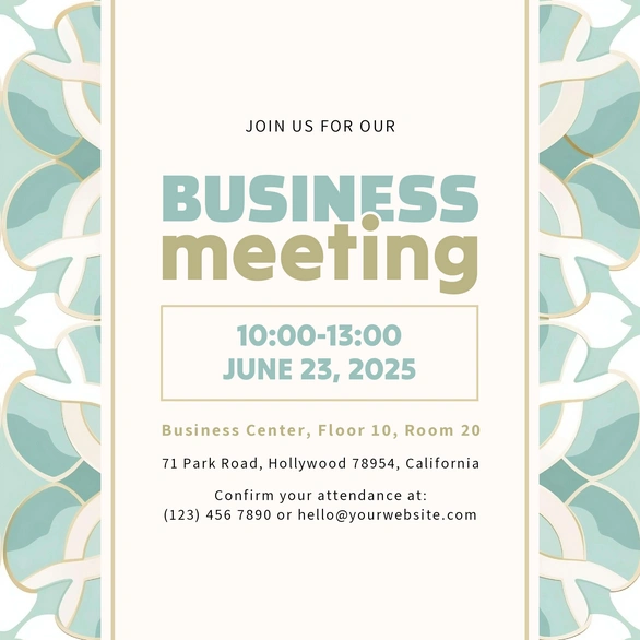 Business meeting invitation announcement
