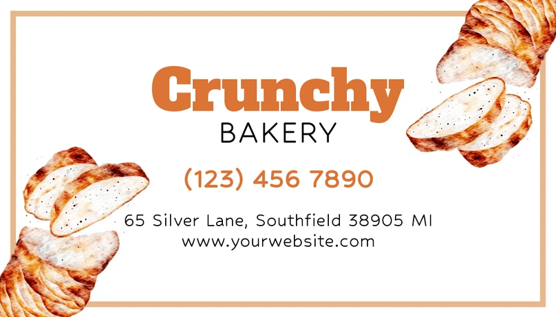 A business card for a bakery