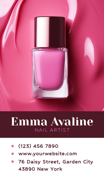 A business card for a nail artist named Emma Avaline