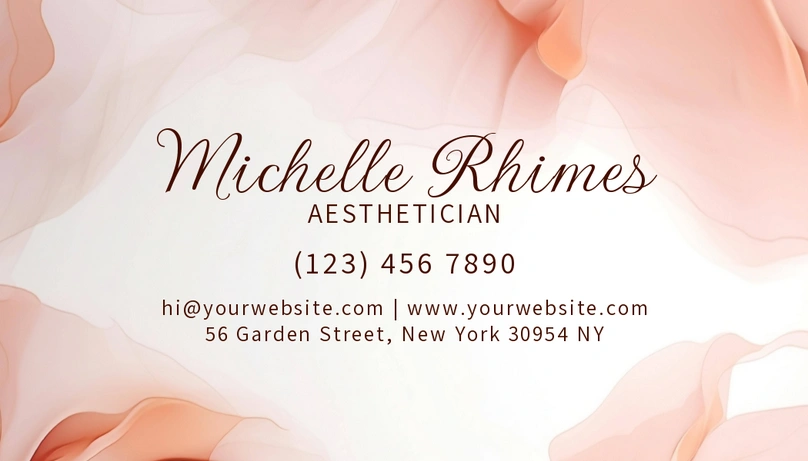 Business card of Michelle Rhimes, an aesthetician.