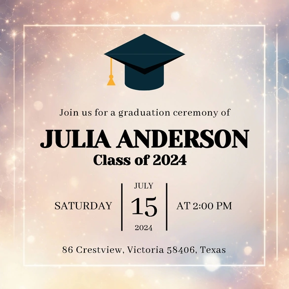 Graduation invitation for Julia Anderson, Class of 2024