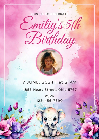 Birthday invitation for a child