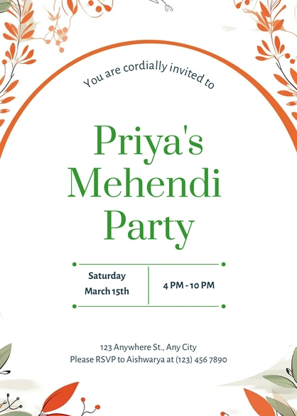 Mehendi Party Invitation