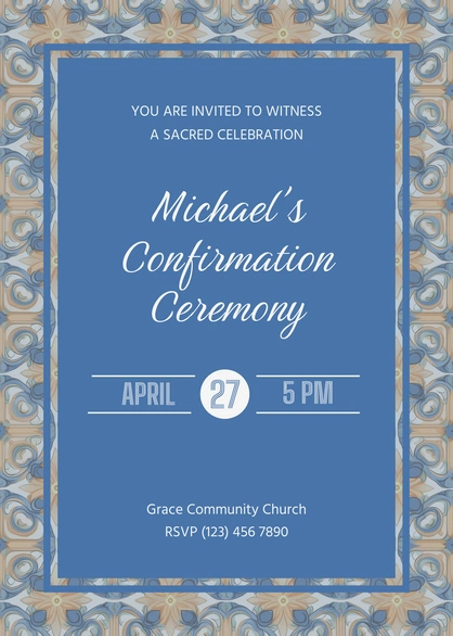 Invitation to a Religious Confirmation Ceremony