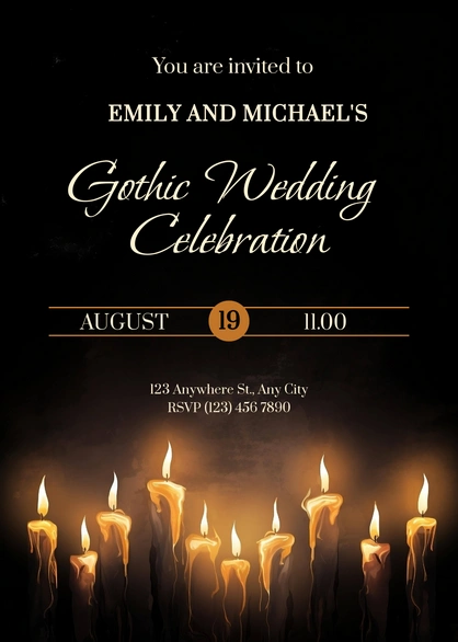 Gothic Wedding Invitation Card