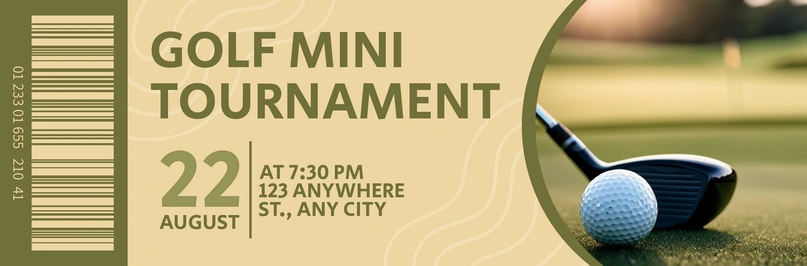 This is a modern and minimalist design of a poster for a golf mini-tournament event.