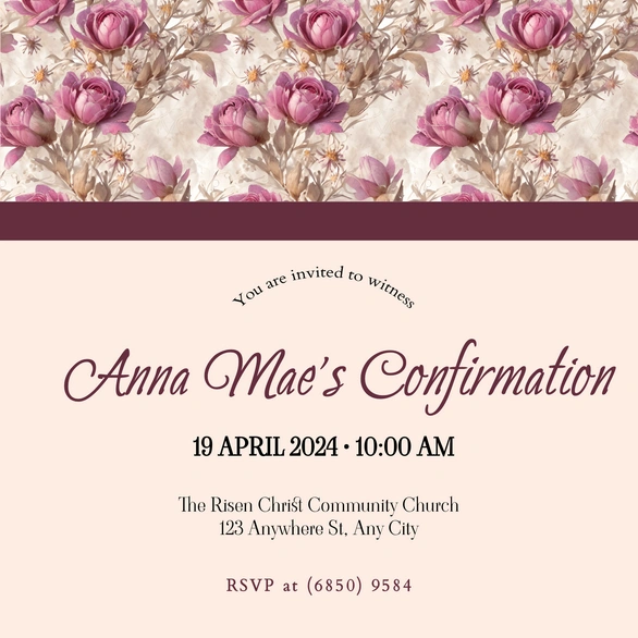 Confirmation Invitation Card