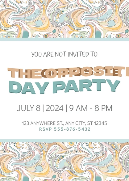 Opposite Day Party Event Invitation