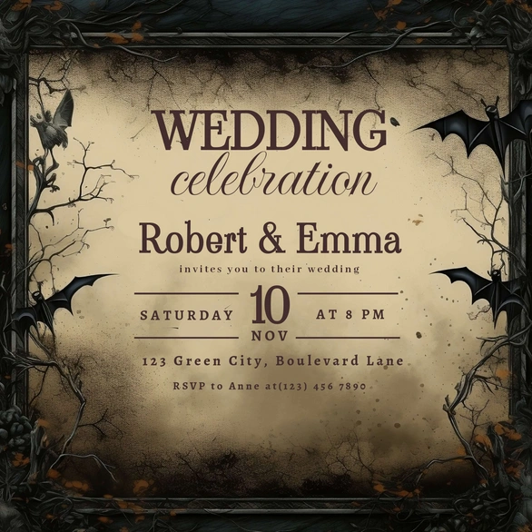 Wedding invitation for Robert & Emma