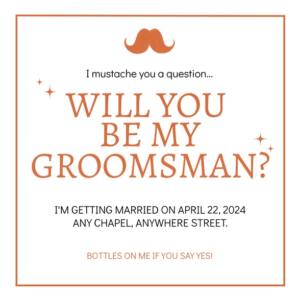Wedding groomsman invitation card