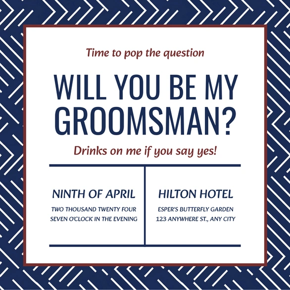 Groomsman invitation card